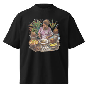 Unisex organic oversized high neck t-shirt