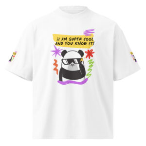 Unisex organic oversized high neck t-shirt