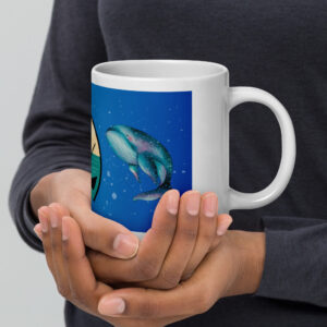White glossy mug