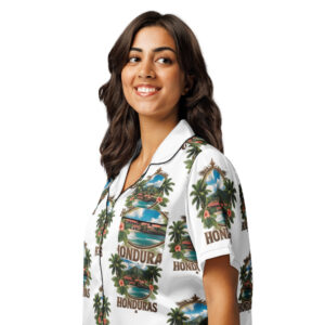 All-over print women’s short sleeve pajama top