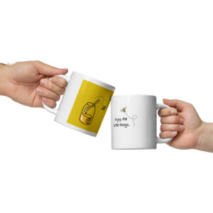 White glossy mug