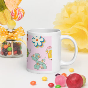 White glossy mug