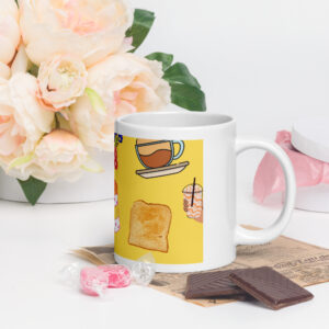 White glossy mug